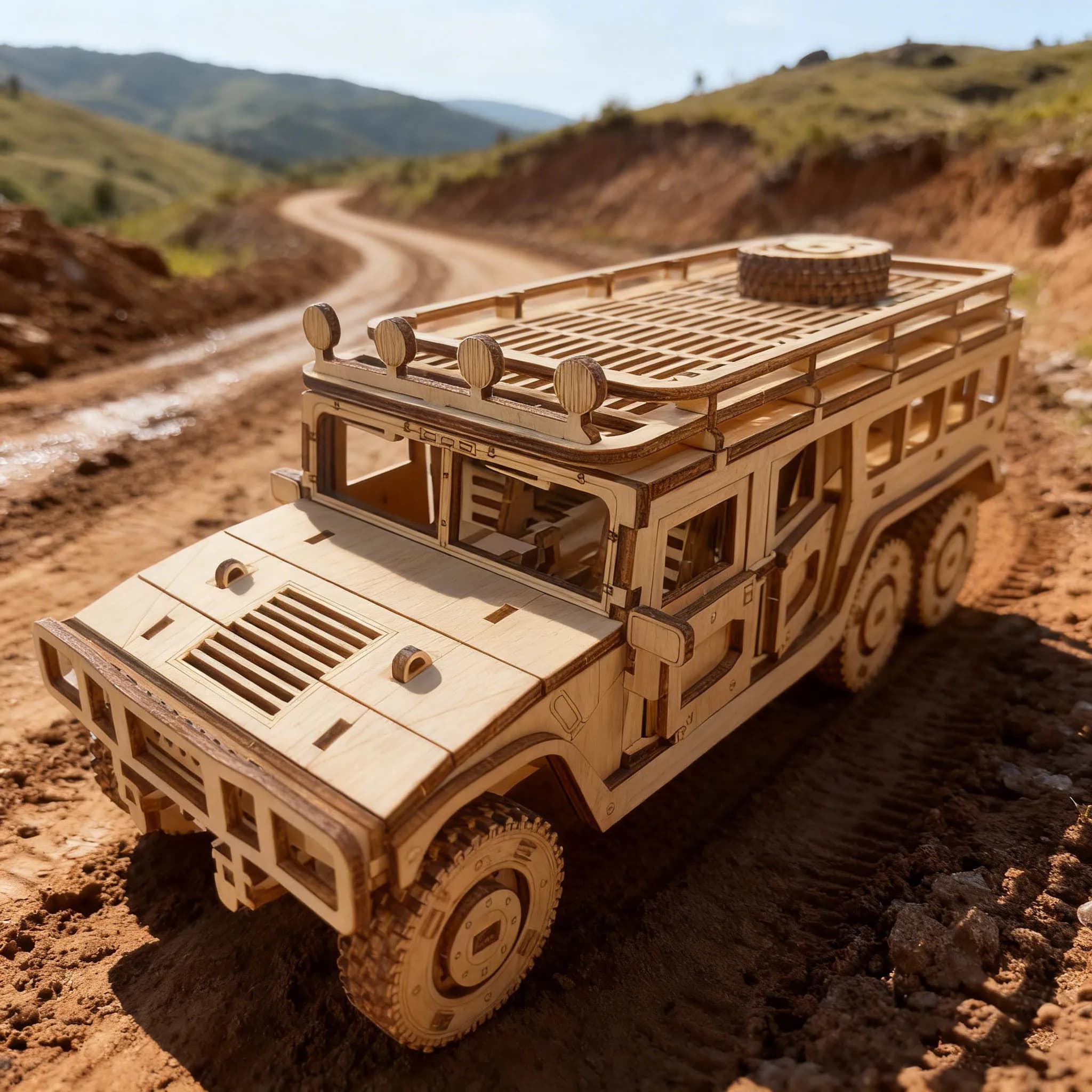 Modello di veicolo fuoristrada Hummer in legno Puzzle Fai da te in legno 3D assemblaggio di veicoli fuoristrada Regalo di compleanno educativo Regalo di Natale