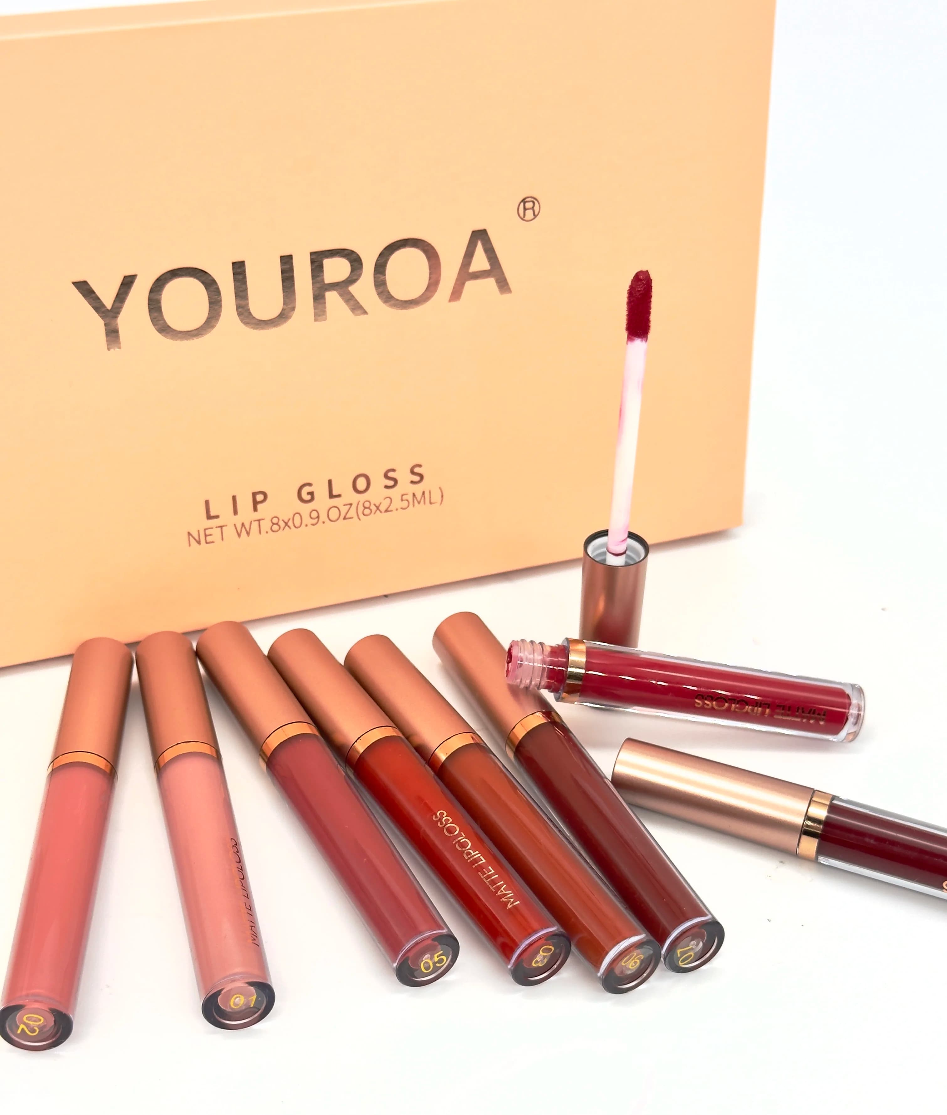Lip Gloss Set, 8-Pack Liquid Lipsticks, Matte Velvet, Long-Lasting, Waterproof, Non-Sticky, Matte Finish, Brightening, Affordable Makeup Gift Box