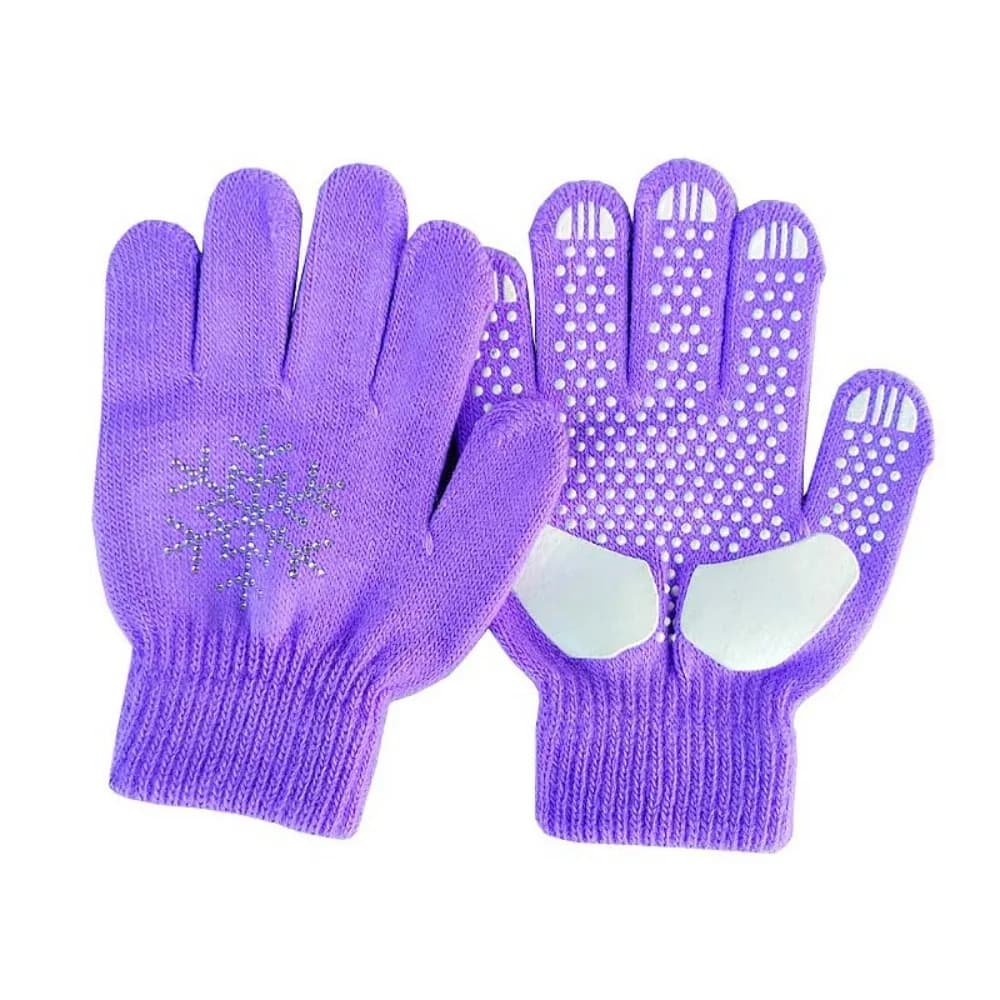 Rhinestone Figure Skating Gloves Thermal Safety Training Warm Ice Skating Gloves Palm Protection Non-Slip Skating Mittens