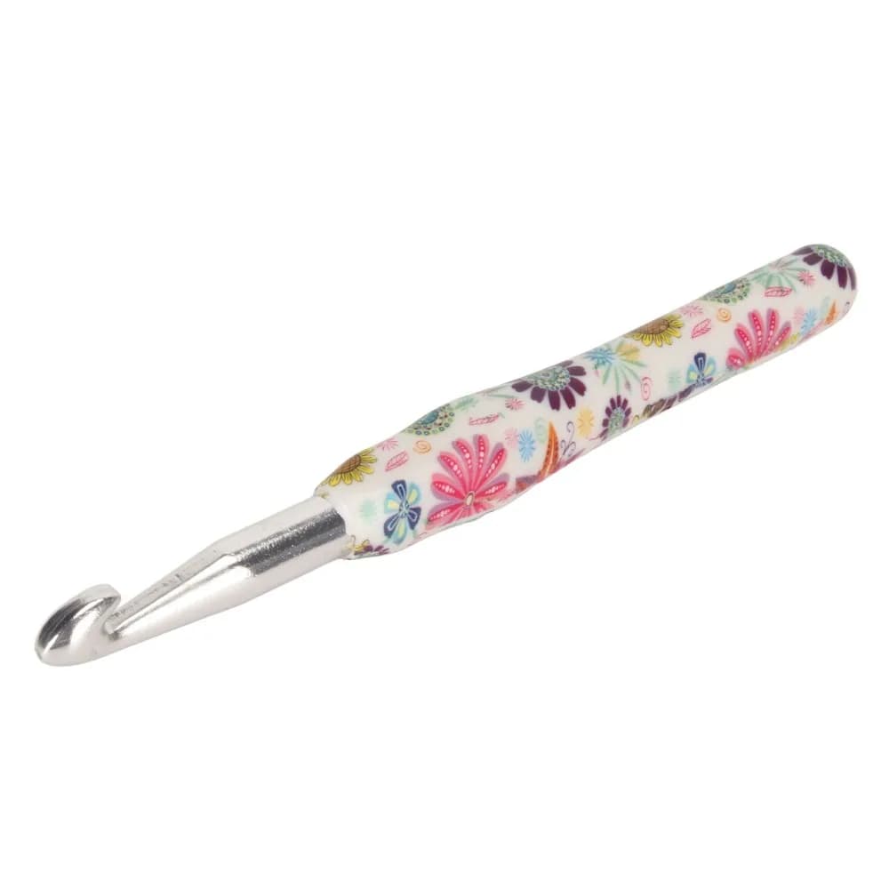 Durable Ergonomic Handle Crochet Hook Flower Pattern Multicolor Knitting Needle Sewing Tools For Beginners