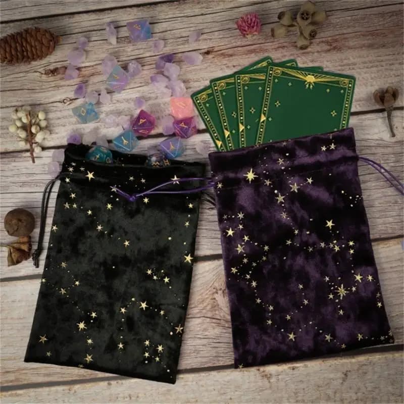 U2JB Astucci con coulisse Borsa per tarocchi divinazioni Borsa per carte da gioco con dadi Oracoli