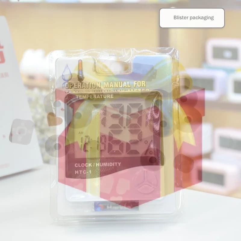 【HG】Termometro Igrometro Digitale LCD HTC-1 per Interni ed Esterni con Orologio e Stazione Meteo