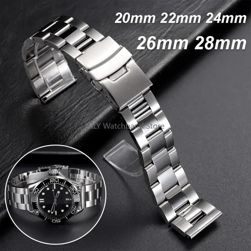 Bracciale con cintura in metallo per immersione 20/22mm 24mm 26mm 28mm Cinturino universale per uomo donna per cinturino in acciaio inossidabile massiccio Rolex per Seiko