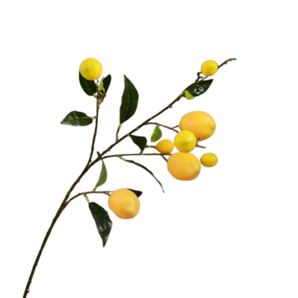 Luxury Artificial Lemon Branch Elegant Plastic Simulation Fruit Tree Handmade Fake Plants Holiday Party Wedding