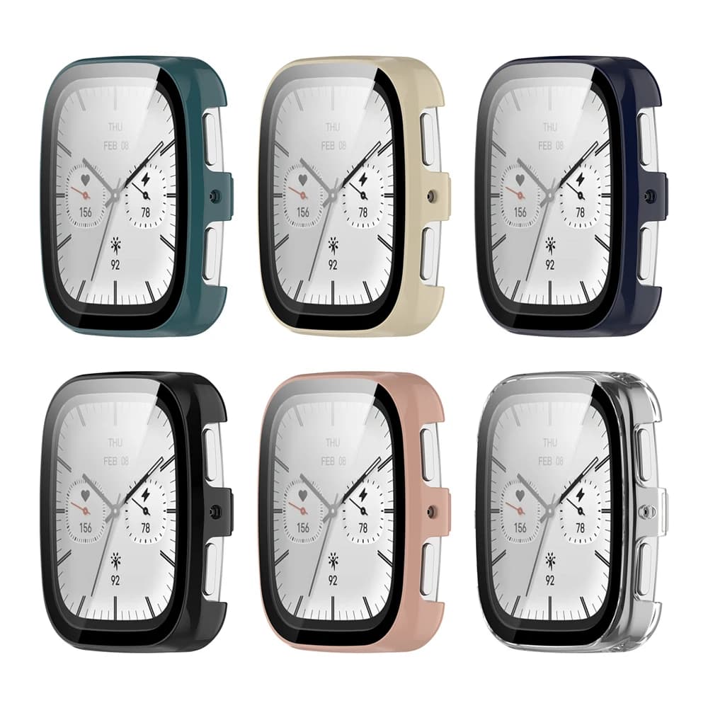 Vetro temperato + custodia per Amazfit Active 2 Square Anti-graffio Pellicola protettiva per schermo paraurti per Amazfit Active2 Square