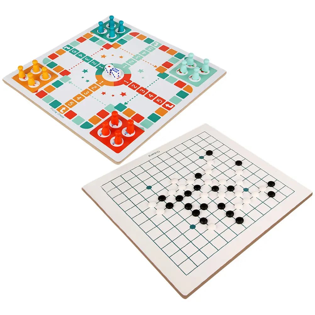 Set di Scacchi in Legno Liscio Due-in-Uno con Gioco di Abilità Manuale per il Sviluppo Cerebrale e il Rapporto Familiare