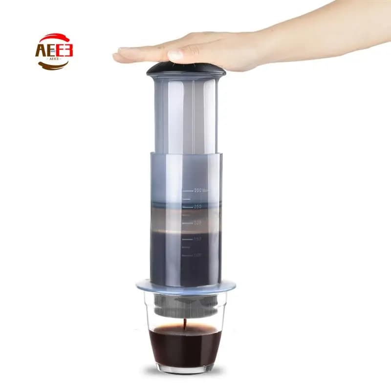 AEE3-Machine Caffettiera Espresso Caffettiera portatile Caffettiera French Press con kit di carta da filtro Set da bar con smerigliatrice