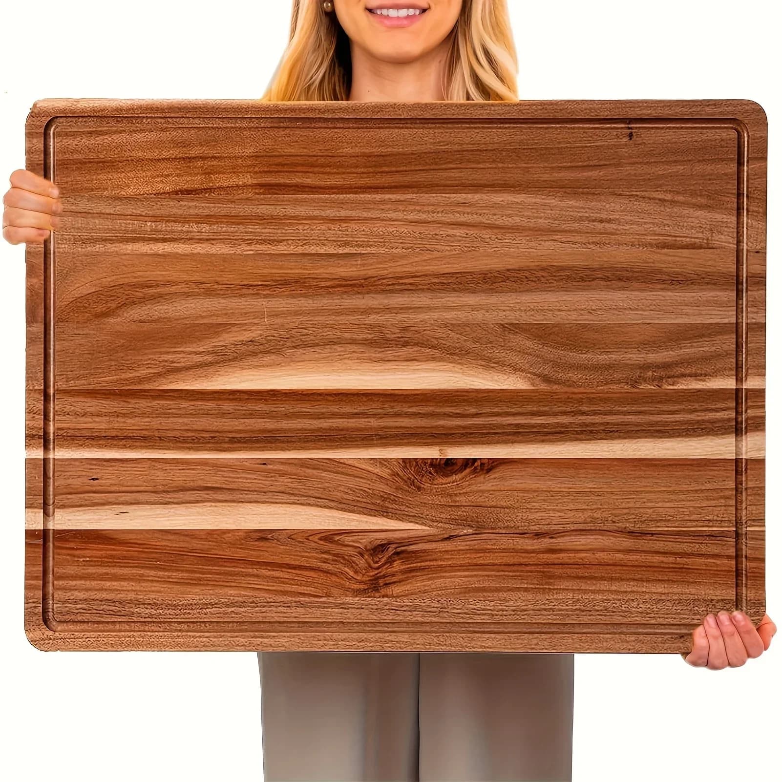 KEEHOME Tagliere Extra Large per Cucina, 24 X 18 Pollici, Tagliere in Legno con Scanalatura per Succhi, Spesso Tagliere da Macellaio per Carne e Verdure, Grande Tagliere per Salumi
