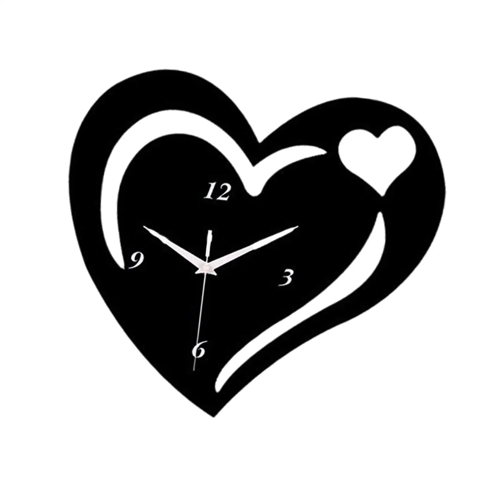 Orologio da Parete a Forma di Cuore, Silenzioso e Moderno, 12 Pollici, Decorativo per Cucina, Camera da Letto, Casa, Regalo di Inaugurazione Casa