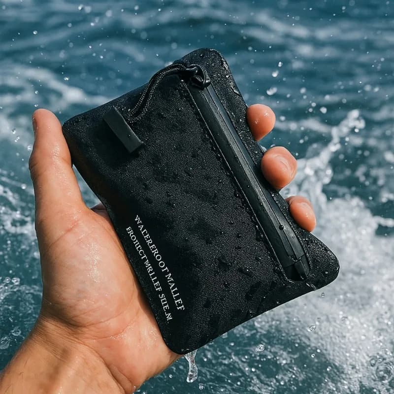 Waterproof Black Hypalon TPU Wallet Card Holder Car Key Case for Outdoor Adventure, Travel - Lightweight &Tear-Resistant Design