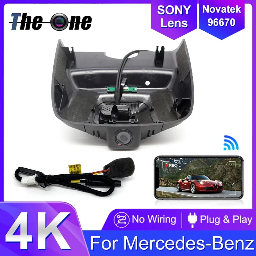 Dash Cam Model A for Mercedes-Benz GLK (X204) glk300 glk260 glk250 glk220 glk200 2010-2015, Video Recorder 4K Controlable via APP