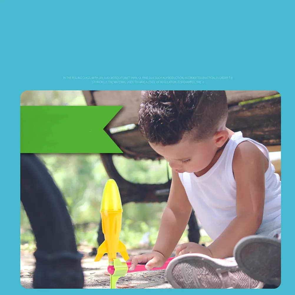 1Set Hand Pump Launcher Set for Children Birthday Celebration Camp School Prize Outdoor Play Safe Easy to Use