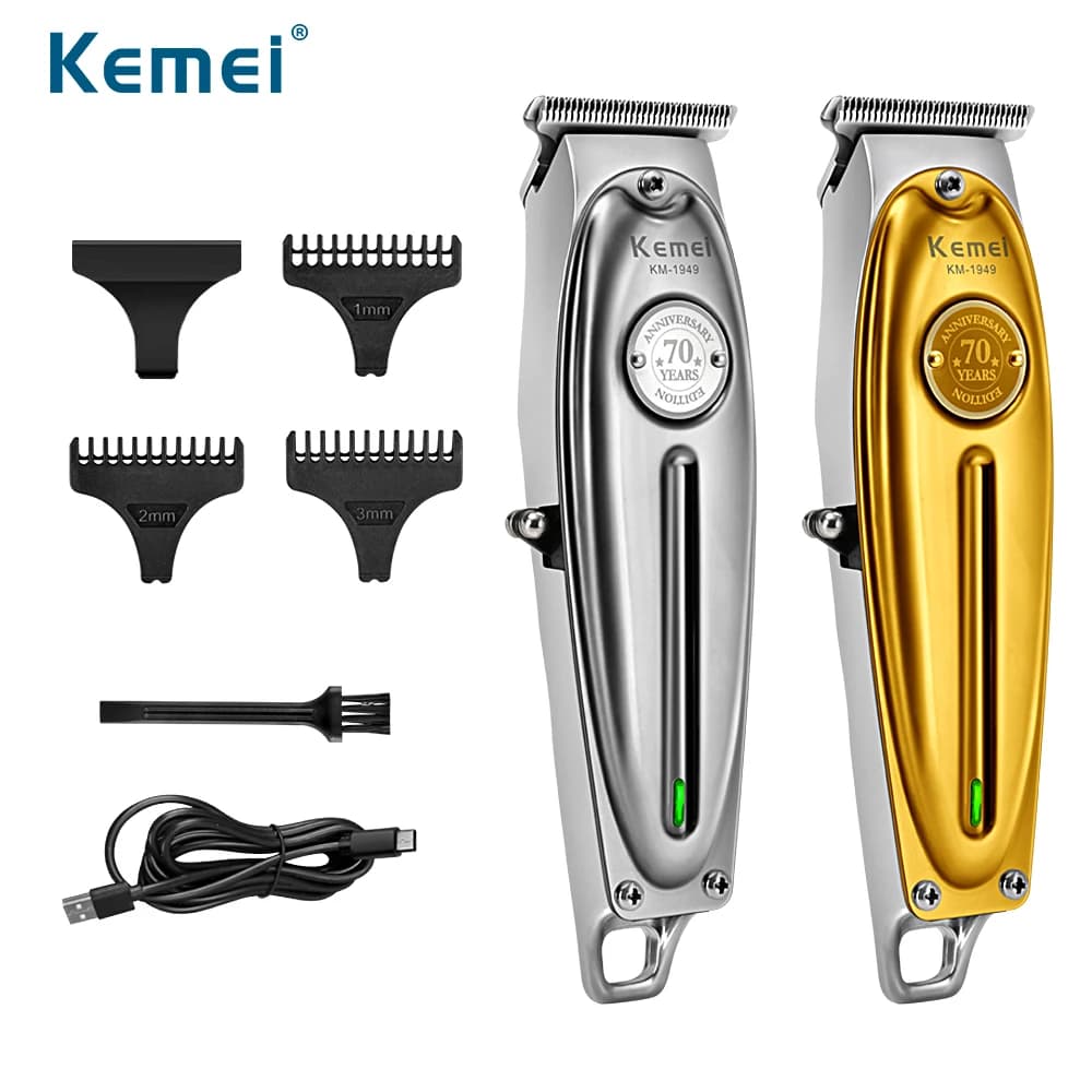 Professional Haircut Kemei Wireless Electric Haircut cutter for men entirely made of metal 0mm Haircut machine with blade finish 1949