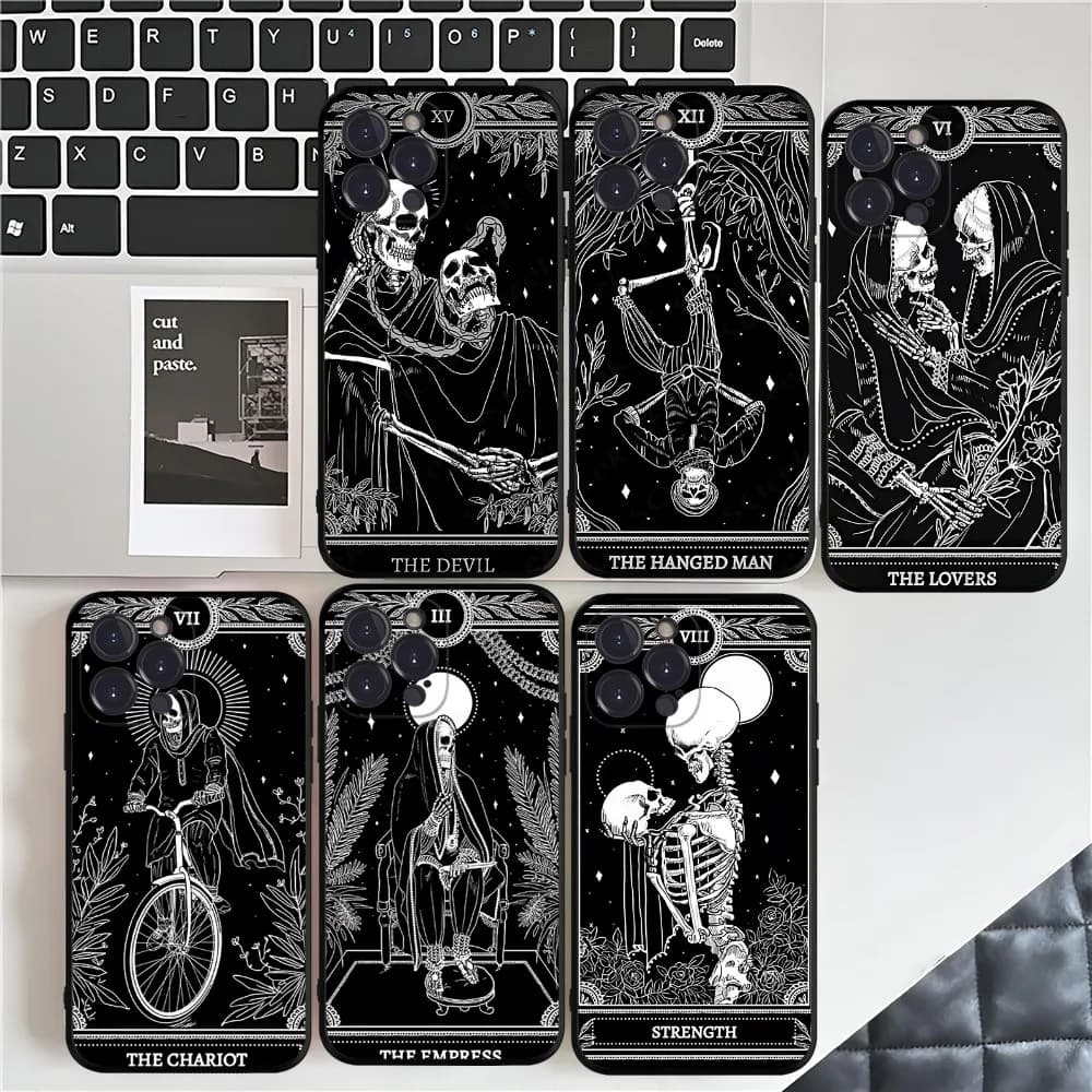 NUOVA Strega Sole Luna Tarocchi Cassa Del Telefono Per IPhone 16 15 14 11 12 13 Mini Pro XS Max Copertura 6 7 8 Plus X Funda Shell