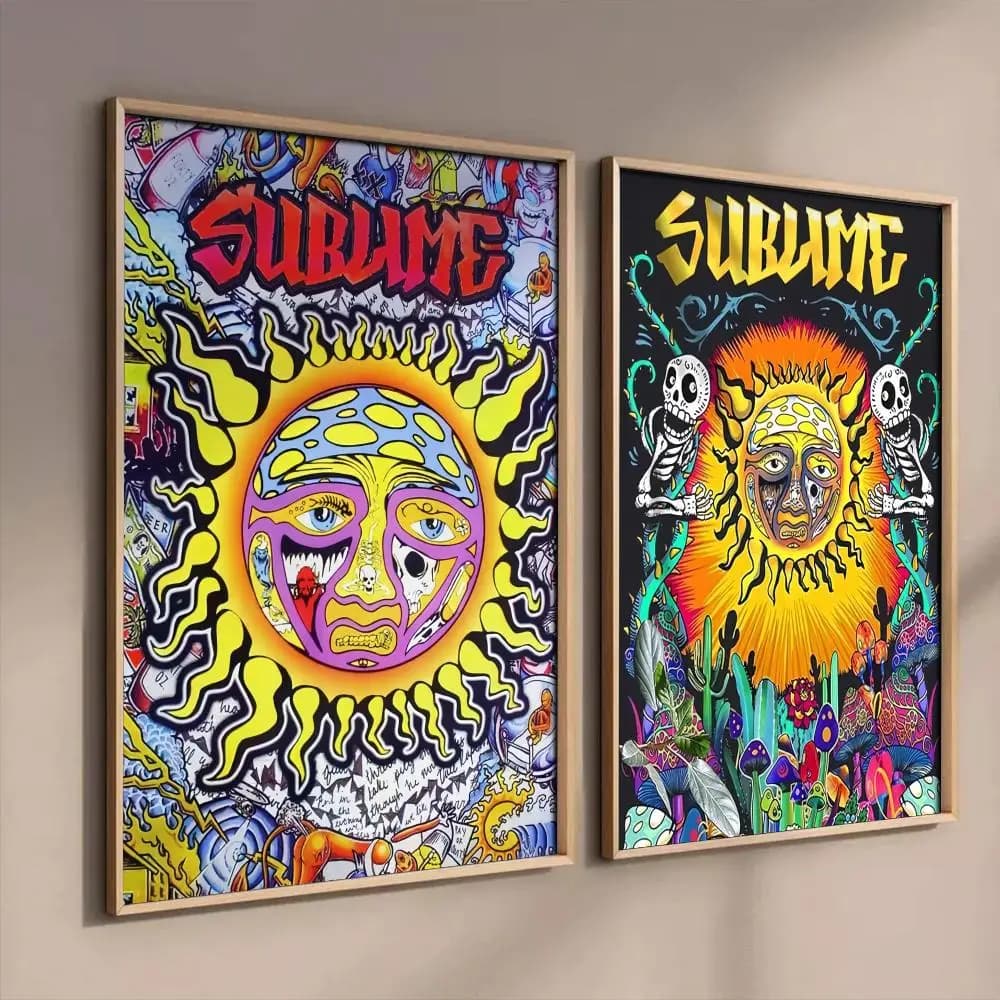 Classic Ska Punk Band S-Sublime Poster For Home Decoration Interior Bar Sticky Wall Art Printing Waterproof Room Decor