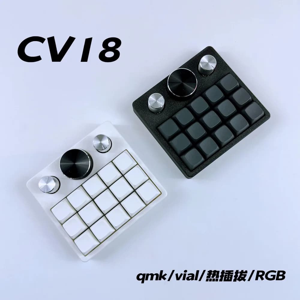 CV18 Mechanical Keyboard Single-Mode Wired Hot-Swap Support QMK/VIAL Programmable with Knobs Designer Office Accessories Gifts