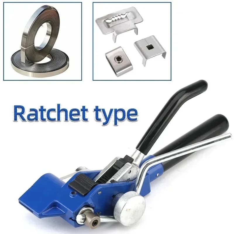 Packing Unit, Self-Locking Stainless Steel Band Tensioner, Marine Cable Tie Gun for Steel Strap Fastening