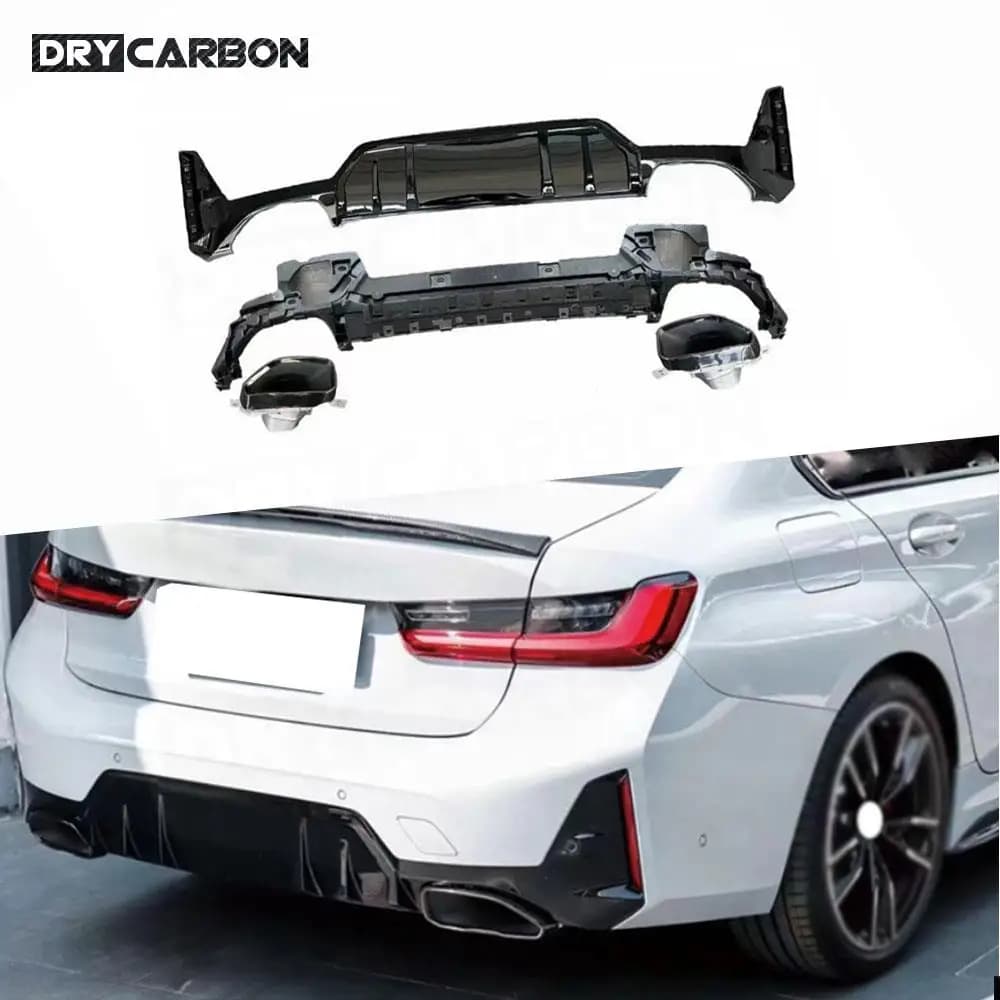 For G20 Rear bumper Spoiler Shoe Tips Auto Body Kit Accessories for BMW 3 G20 G28 LCI 340 M Sport 2023+