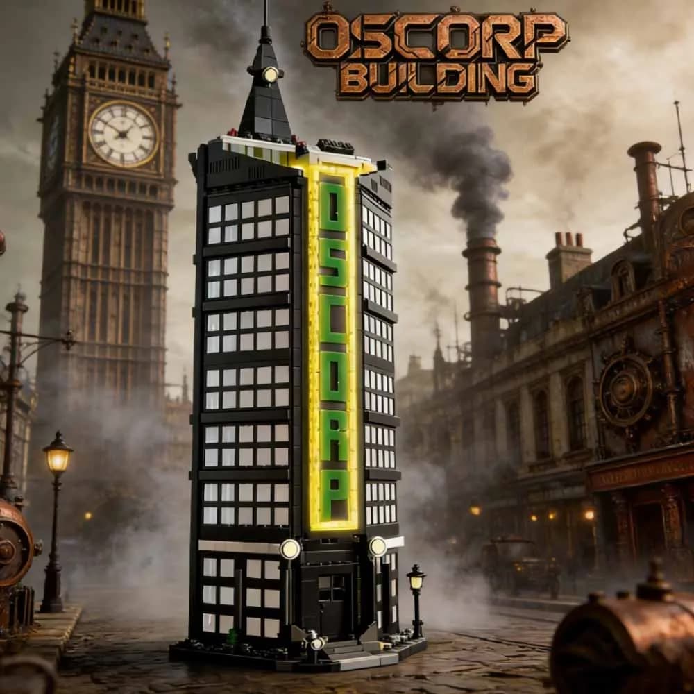 MOC Oscorps Black Tower Building Blocks Classic Movie City Sets Apartment Kit Model Hero Toy for Puzzle Adult Kid Gift 2539pcs