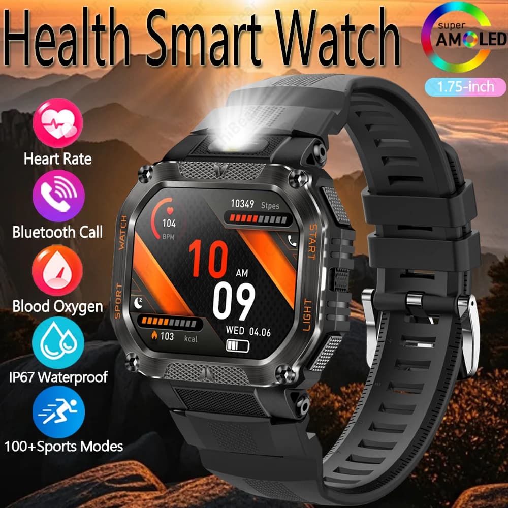 Nuovo Smartwatch Impermeabile fino a 30 Metri con Monitoraggio del Sonno, Schermo Grande ad Alta Definizione da 1,75 Pollici, Chiamate Bluetooth, Orologio Intelligente per Uomo