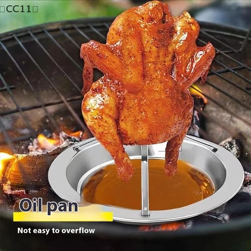 maveraCC11✪as Supporto per arrostire pollo in acciaio inossidabile Strumento di cottura per interni ed esterni Cremagliera per arrostire tacchino Porta pollo Griglia Forno Fumatore