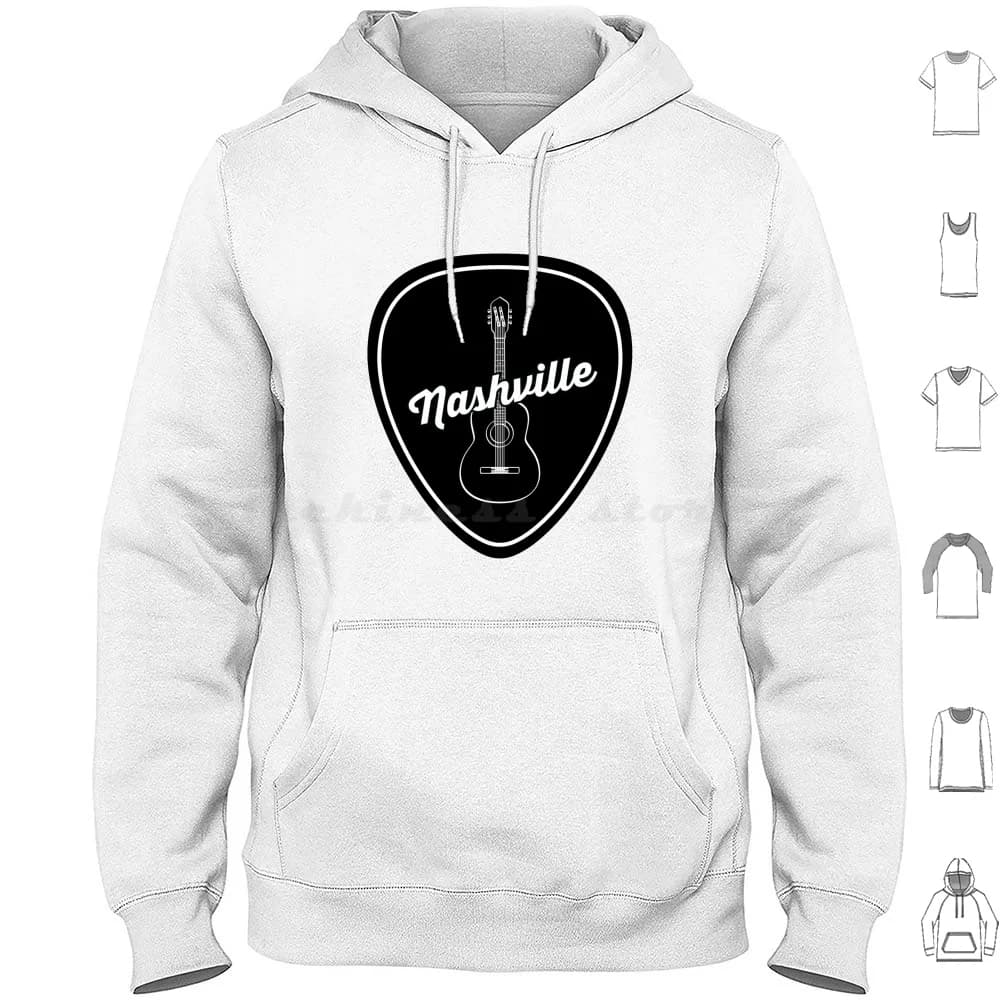 Music City-Nashville Hoodies Long Sleeve Nash Nashville Pick Guitar Guitar Pick Tri Star Star Music Music City