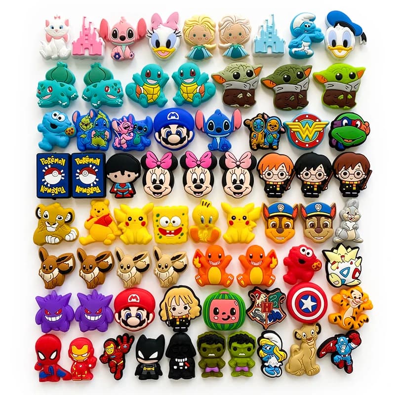 10pcs Cartoon Shape BPA Free Cartoon Silicone Beads DIY Pacifier Clips Silicone Charms Beads Jewelry Accessories