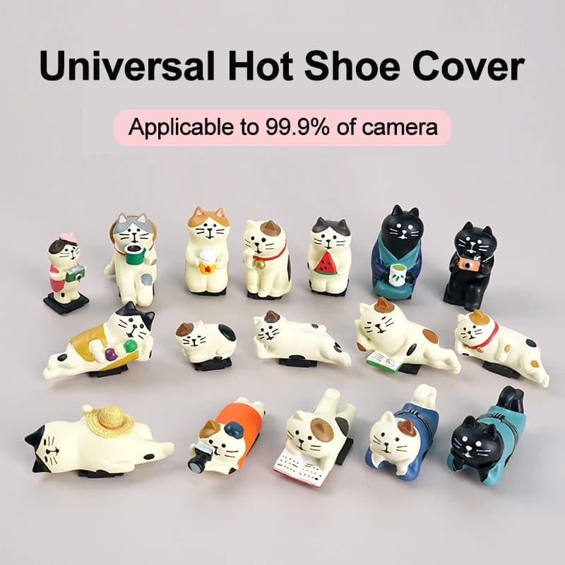 Hot Shoe Cover Camera Universal Cold Shoe Cap Dustproof 3D Cartoon Cat DSLR Mirrorless Camera for Sony Canon R50 Nikon Fujifilm