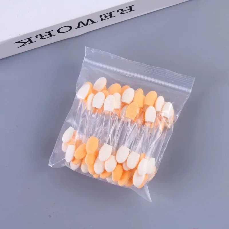 Wholesale 50pcs Eyeshadow Brushes Multifunctional Double Headed , Nail Powder Applicator Dual-Ended Nail Art Sponge Sticks