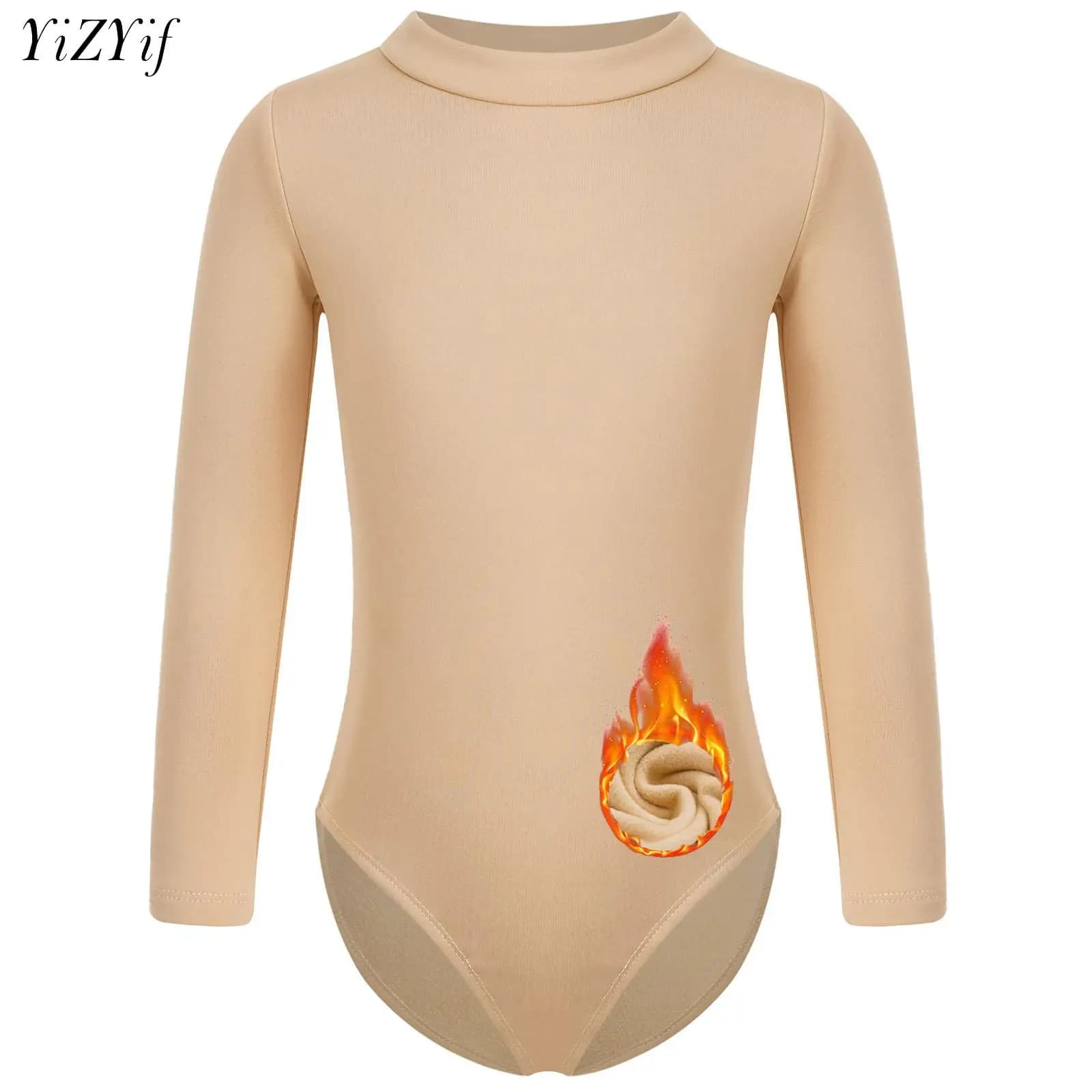 Biancheria intima termica foderata in pile per danza classica per ragazze Top body da ginnastica costume da allenamento Dancewear pattinaggio di figura tuta da yoga