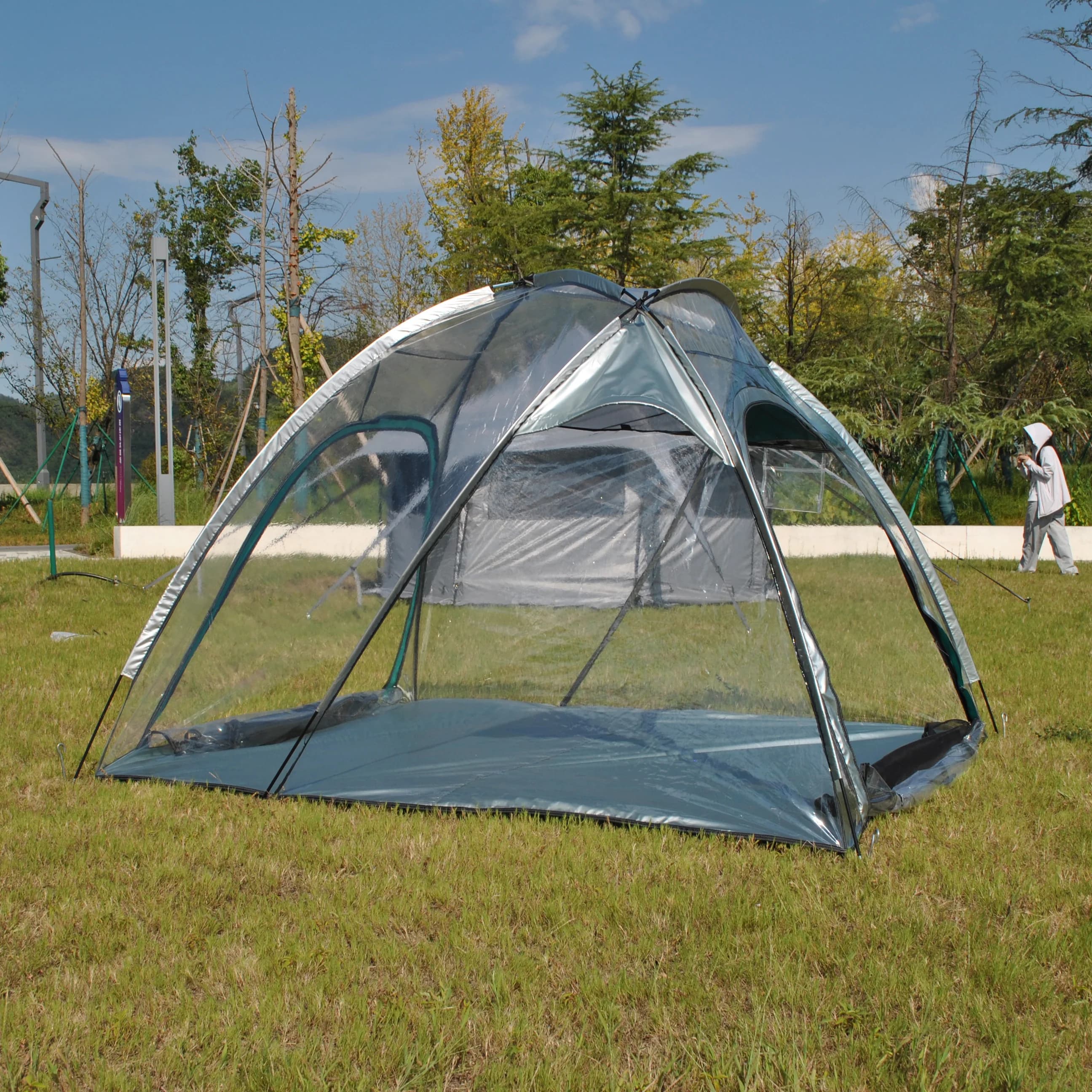 Tenda a Bolla, Tenda a Cupola Trasparente per 4 Persone, Protezione dal Freddo Portatile, Riparo da Campeggio per Guardare Sport, Feste, Osservazione delle Stelle
