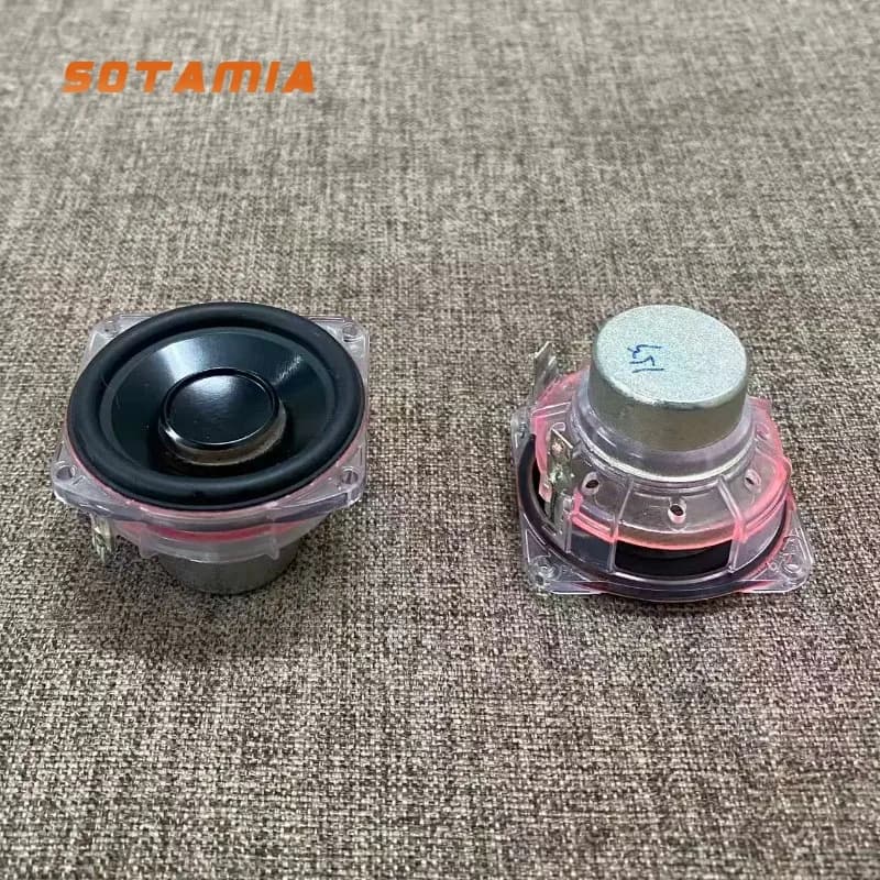 SOTAMIA 2 Pezzi Altoparlante a Cristallo da 1,5 Pollici Full Range con Cono in Alluminio 4 Ohm 15W Audio HIFI per Altoparlanti Bluetooth
