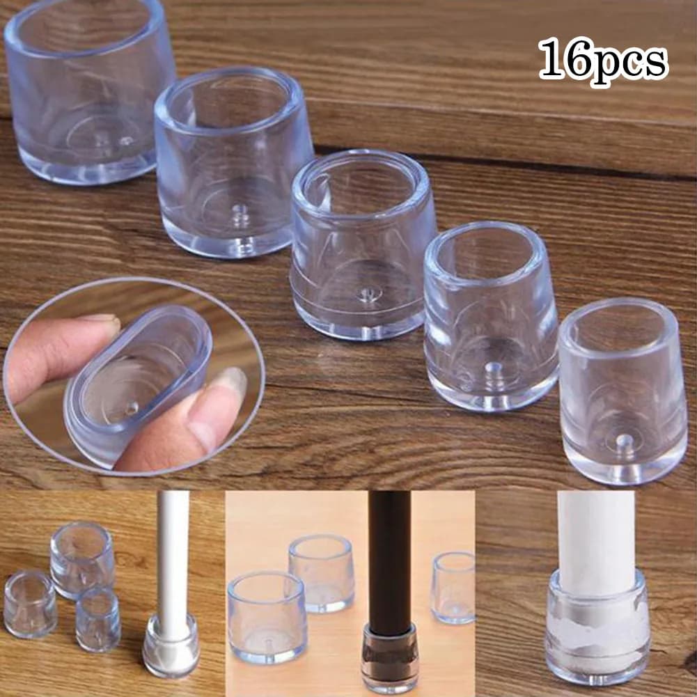 16 pezzi coprigambe per sedie piedini in PVC protezione pad mobili coperture per tavoli calzini tappi fondo rotondo piedini di livellamento per mobili decorazioni per la casa