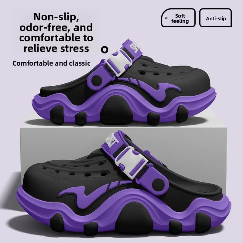 Arch supported perforated shoes for men in summer 2026, slip resistant, wear-resistant breathable beach sandals for outdoor wear