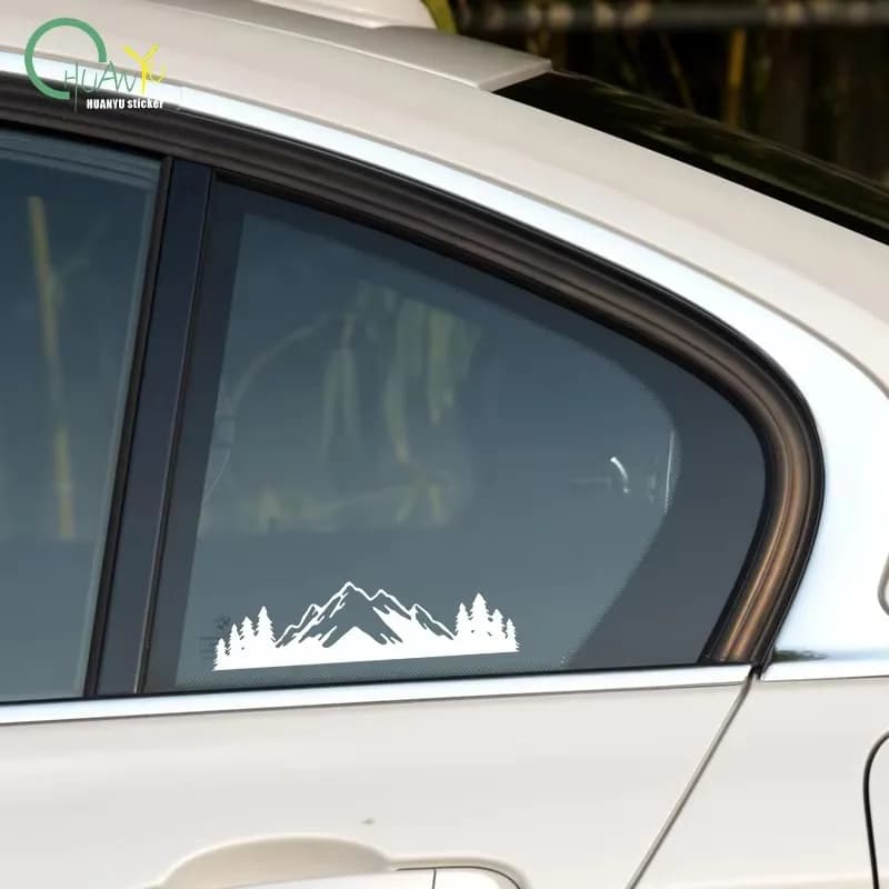 Mountain Pine Silhouette Vinyl Stickers For SUV RV Laptop