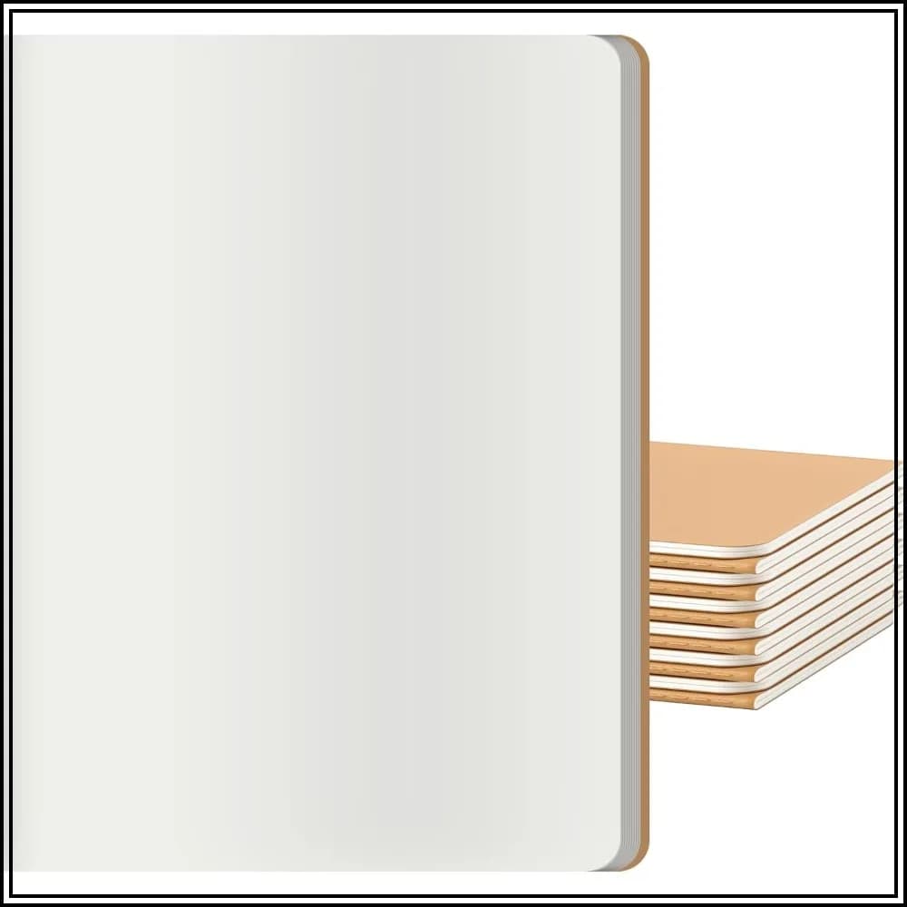12 Pack Kraft Notebooks, 8.5x11 inch, 60 Pages Plain Paper, Bulk Blank Sketchbooks for Students Office