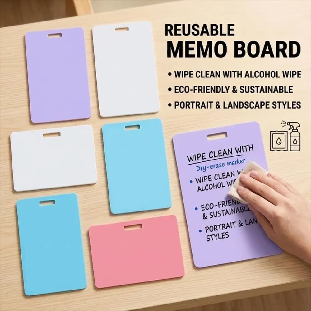 Blocco Note Adesivo Portatile Riutilizzabile Cancellabile Lavabile Multicolore per Appunti e Pianificazione