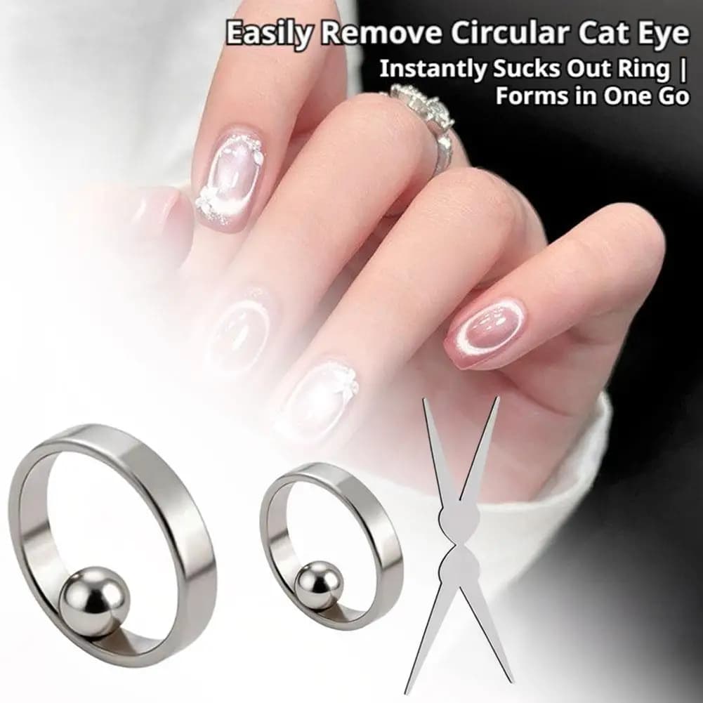 Anello Magnetico Circolare per Unghie Effetto Occhio di Gatto, Strumento Magnetico Potente per Nail Art, Asciugatura Rapida in 3 Secondi, per Smalto Gel Effetto Occhio di Gatto Fai-da-Te e da Salone