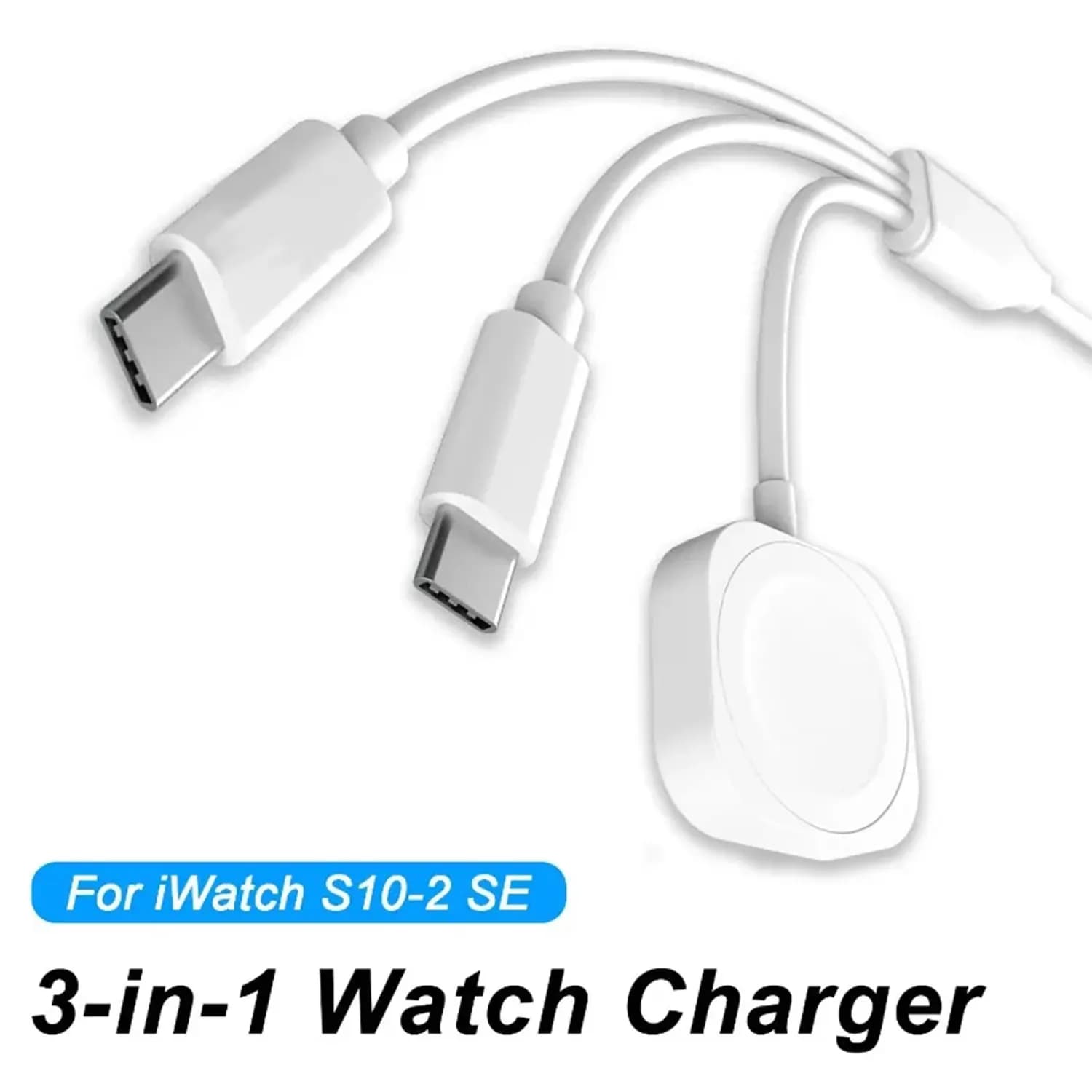 USB charger cable for Chaeger Pad 3 data in 1 type C and magnetic for Apple Watch 10/9/8/7/6/5/4/3/2 SE/ ultra fast charging