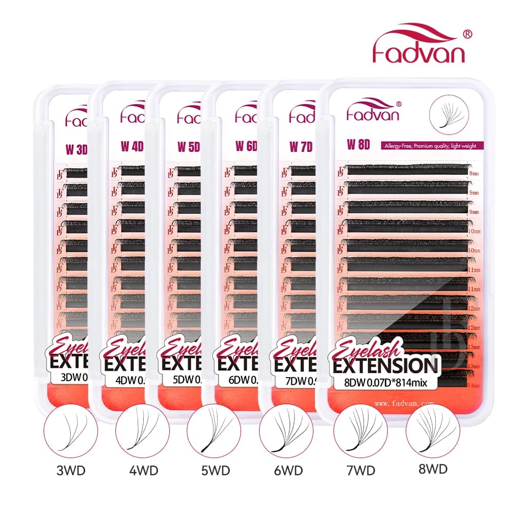 FADVAN W-shaped eyelashes 3D 4D 5D 6D 7D 8D 8D Prepacked volume fans Faux mink eyelashes Brazilian volume YY soft natural