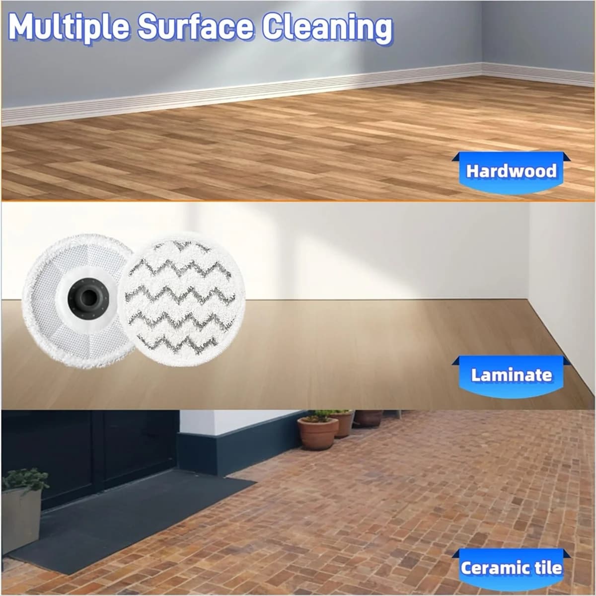 HOT! 4PCS Mop Pads for SmartSteam Scrubbing Steam Mop 3897A 3712C 3712W Rotating Mop Replacement Pad