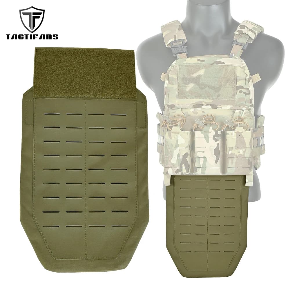 Tactifans Pannello di protezione inguine sul cavallo Gilet tattico Protezione inguine Custodia protettiva Molle Borsa per armatura Airsoft Caccia Esercito Uomo