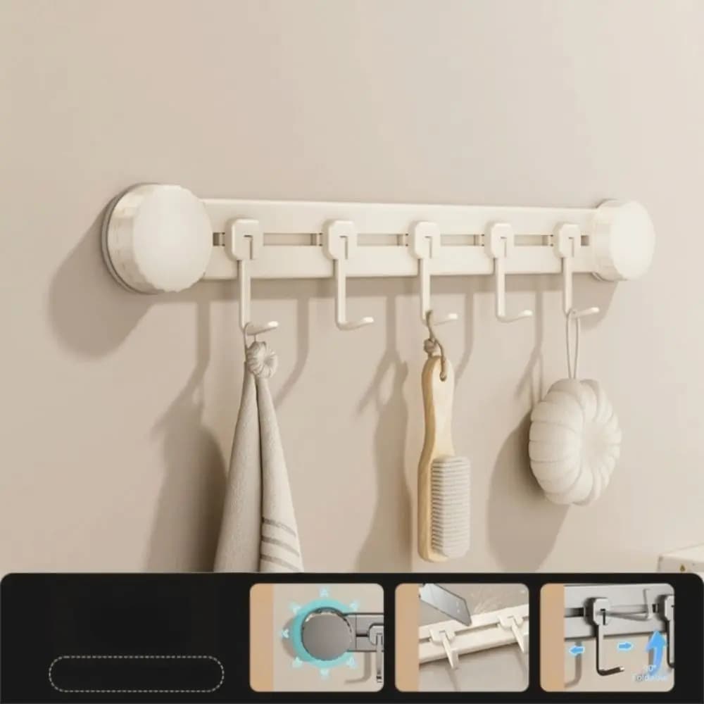 Ganci a ventosa da parete 4/6 pezzi, senza foratura, appendiabiti rimovibili salvaspazio per cucina
