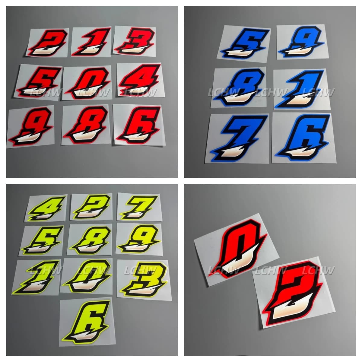 Racing Number Stickers Splicing Effect Numbers Bike Cycling Motorcycle Bicycle Helmet Decal Tape Waterproof