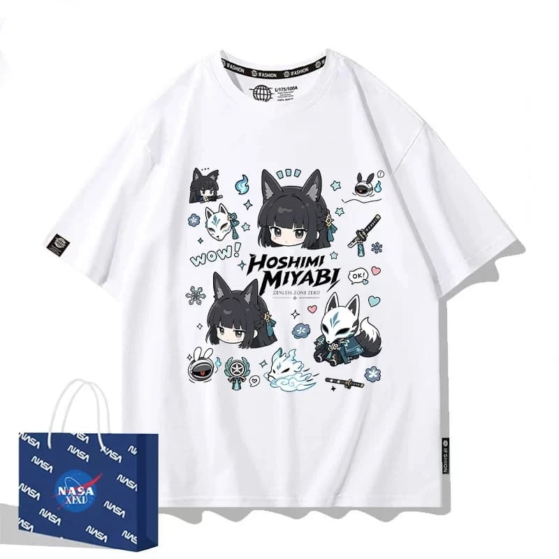 Stock Ellen Joe Game ZZZ Zenless Zone Zero Vivian Hoshimi Miyabi Women Men Cartoon T-shirt Summer Tops Cute Costume