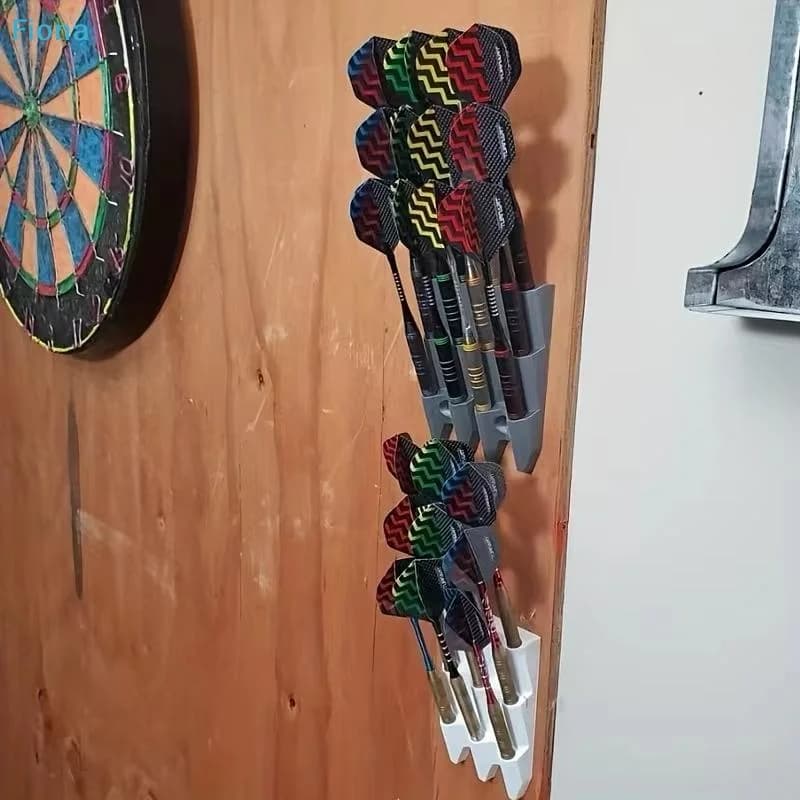 ☪Wall Mounted Dart Holder Rack, 9 Slots Acrylic Dart Storage Organizer for Steel Tip & Soft Tip Darts