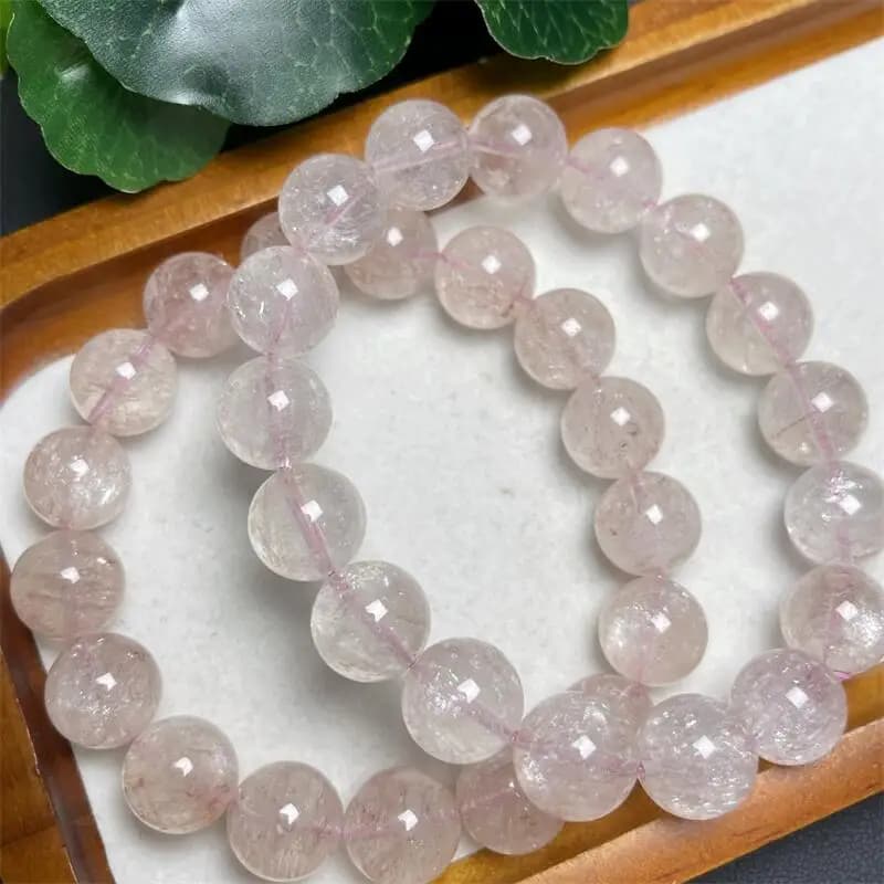 Bracciale con perline di quarzo rosa naturale moda donna Reiki energia curativa gioielli con pietre preziose regalo di festa 1 pz 9/12 mm