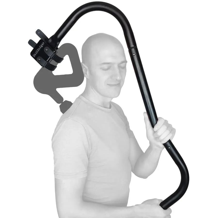 Support for Pistola Percussion Massage for the Back, Compatible with the Most Massage Guns, for Hard Areas to Reach, Black