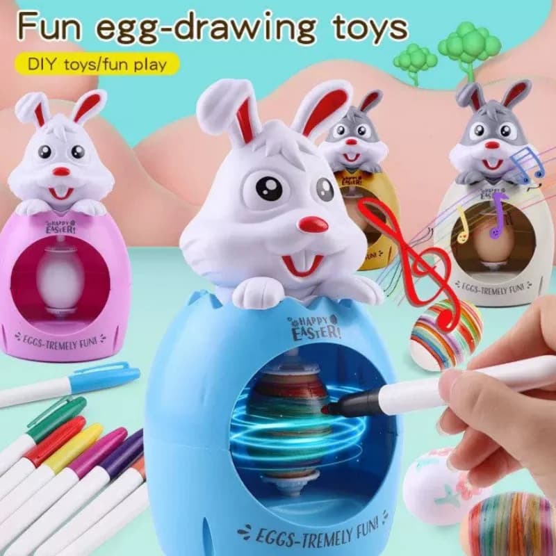 Kit Elettrico per Decorazione Uova di Pasqua, Giocattolo Girevole per Graffiti, Design Coniglietto, Sfera Decorativa per Arte e Artigianato, Regalo per Feste per Bambini
