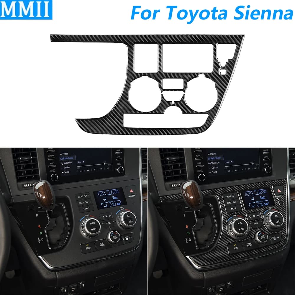 Per Toyota Sienna 2015-2020, Copertura del Pannello di Controllo dell'Aria Condizionata Centrale in Fibra di Carbonio, Accessori Auto, Decorazione Adesiva